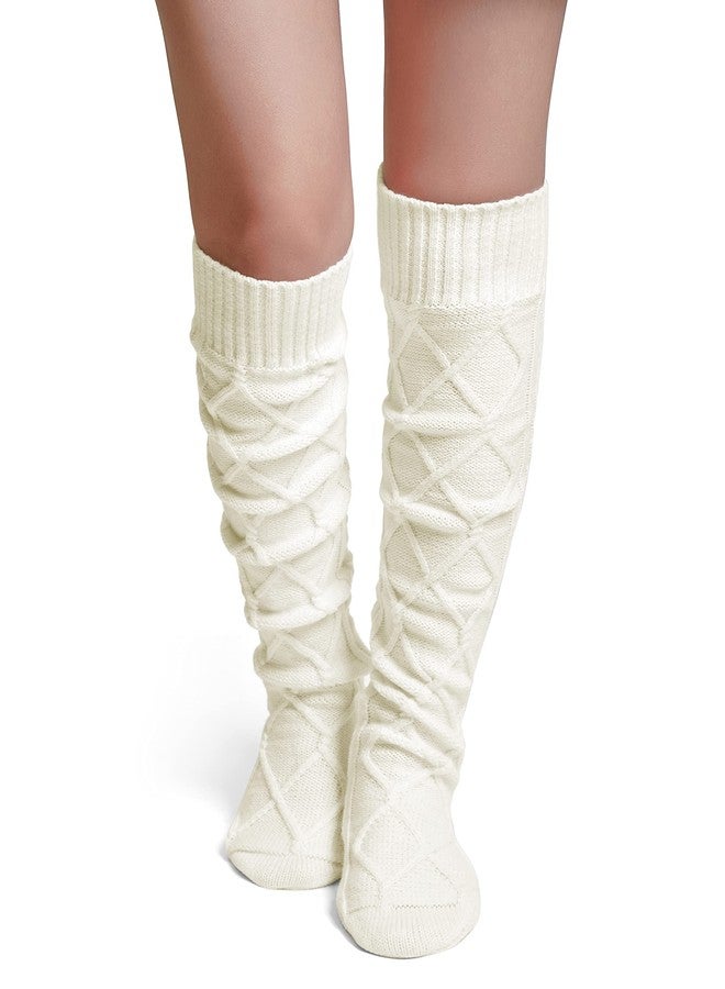Pcavin Thigh High Socks for Women Cable Knit Over the Knee Boot Socks, Long Warm Leg Warmers Winter - Image 1